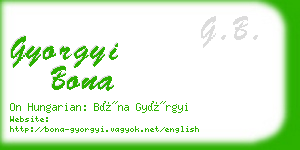 gyorgyi bona business card